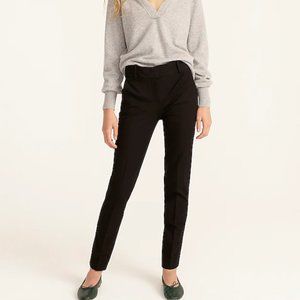 J. Crew Slim Cropped Black Mid-Rise Trouser Pants in Stretch Cotton - Size 00